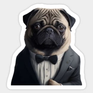 dog ina a suit Sticker